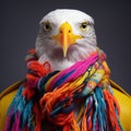 Vibrant And Surreal Fashion: Close-up Photo Of A Seagull