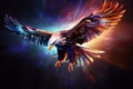 eagles flight an eagle in flight with feathers shimmering in hol Royalty Free Stock Photo
