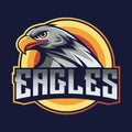 Eagle head shield mascot logo