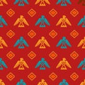 Eagles and rhombus seamless pattern