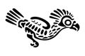 Eagle symbol of ancient Mexico. Decorative Aztec cylindrical stamp motif