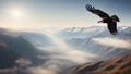Eagly flying in the mountains. Realistic high resolution illustration Royalty Free Stock Photo