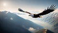 Eagly flying in the mountains. Realistic high resolution illustration Royalty Free Stock Photo