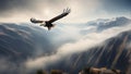 Eagly flying in the mountains. Realistic high resolution illustration Royalty Free Stock Photo