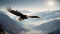 Eagly flying in the mountains. Realistic high resolution illustration Royalty Free Stock Photo