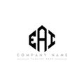 EAI letter logo design with polygon shape. EAI polygon and cube shape logo design. EAI hexagon vector logo template white and Royalty Free Stock Photo