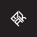 EAK letter logo design on black background. EAK creative initials letter logo concept. EAK letter design Royalty Free Stock Photo