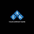 EAK letter logo design on BLACK background. EAK creative initials letter logo concept. EAK letter design Royalty Free Stock Photo