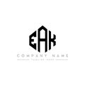 EAK letter logo design with polygon shape. EAK polygon and cube shape logo design. EAK hexagon vector logo template white and Royalty Free Stock Photo