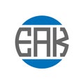 EAK letter logo design on white background. EAK creative initials circle logo concept. EAK letter design Royalty Free Stock Photo