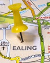 Ealing on a UK Map Royalty Free Stock Photo
