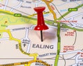 Ealing on a UK Map Royalty Free Stock Photo
