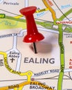 Ealing on a UK Map Royalty Free Stock Photo