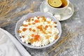 Ealthy breakfast, cottage cheese, cottage cheese with dried apricots, cottage cheese with raisin for breakfast, a breakfast to chi