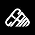 EAM letter logo creative design with vector graphic, EAM simple and modern logo in round triangle shape Royalty Free Stock Photo