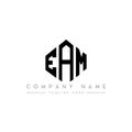 EAM letter logo design with polygon shape. EAM polygon and cube shape logo design. EAM hexagon vector logo template white and Royalty Free Stock Photo