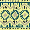 Eamless geometric pattern. Ethnic and tribal motifs. Grunge text