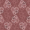 Eamless pattern of deep pink wild flowers on a deep pink background. Floral background Watercolor Royalty Free Stock Photo