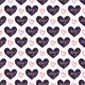 Eamless pattern with grunge hearts