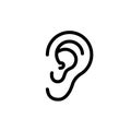 Ear line flat vector icon