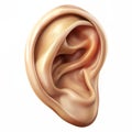 Ear Anatomical Study 3D Rendered Ear Isolated on White Background Royalty Free Stock Photo