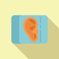 Ear bioprinting icon flat vector. Medical science