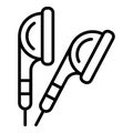 Ear buds icon, outline style