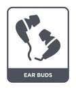 ear buds icon in trendy design style. ear buds icon isolated on white background. ear buds vector icon simple and modern flat