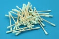 Ear cleaner - Pile of green cotton buds. Royalty Free Stock Photo