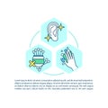 Ear cleaning and irrigation concept line icons with text