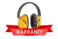 Ear defenders warranty concept. 3D rendering