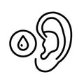 Ear drops icon. Outline simple sign from pharmacy collection. Ear drops icon for logo, templates, web design