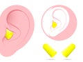 Ear with earplug pictogram Royalty Free Stock Photo