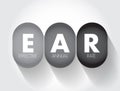 EAR Effective Annual Rate - rate of actually earned on an investment or paid on a loan as a result of compounding the interest Royalty Free Stock Photo