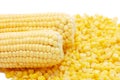 Ear of fresh corn and tinned corn