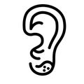 Ear frostbite icon, outline style