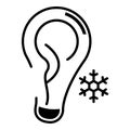 Ear frostbite icon, outline style