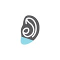 Ear frostbite. Symptoms, icons set. Vector signs for web graphics.