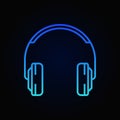 On-Ear Headphones blue vector minimal outline icon