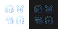 In ear and on ear headphones gradient icons set for dark and light mode Royalty Free Stock Photo