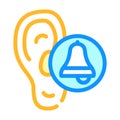 Ear hear bell sound color icon vector illustration