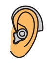 Ear and hearing aid. Vector illustration.