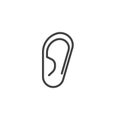 Ear, hearing line icon