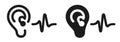 Ear hearing sound icon. Hearing Aid sign set Royalty Free Stock Photo