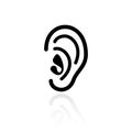 Ear hearing vector icon Royalty Free Stock Photo