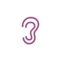 ear for hearing vector line icon and logo