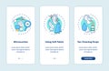 Ear hygiene methods onboarding mobile app page screen with concepts