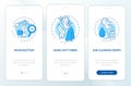 Ear hygiene practice onboarding mobile app page screen with concepts