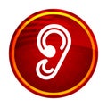 Ear icon creative red round button illustration design