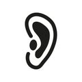 The ear icon. Listen symbol. Flat
